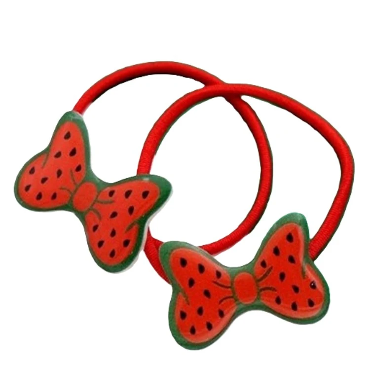 کش مو زنانه مدل پاپیونی طرح هندوانه بسته دو عددی