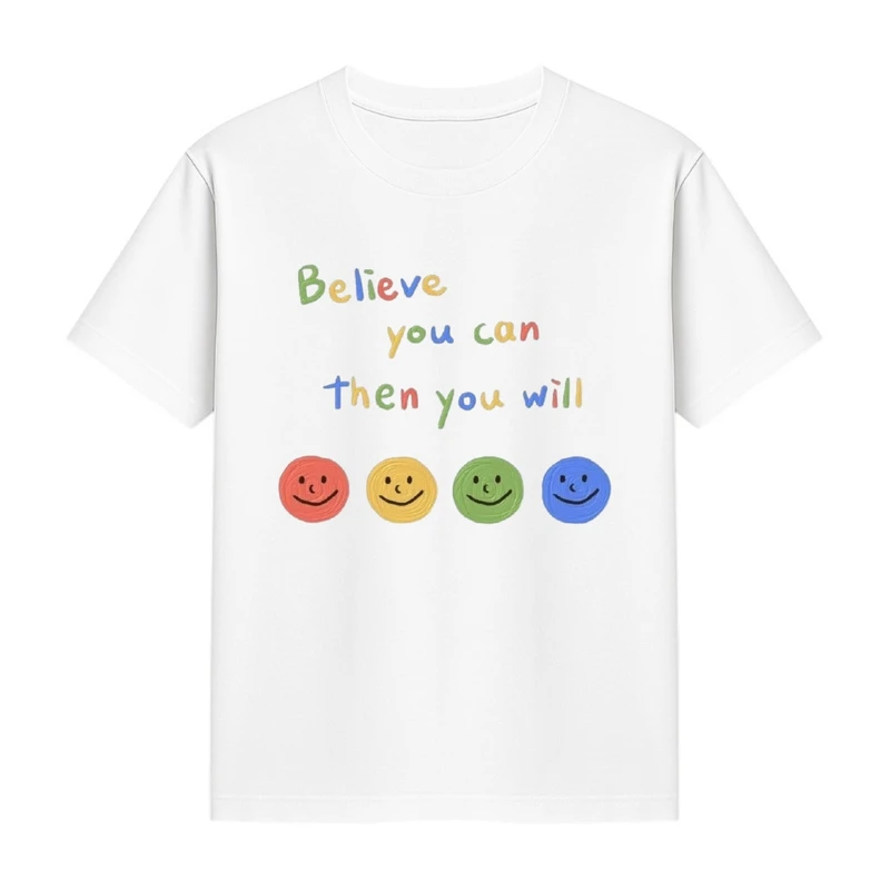 تی‌شرت آستین کوتاه دخترانه مدل ایموجی ها کد p1 