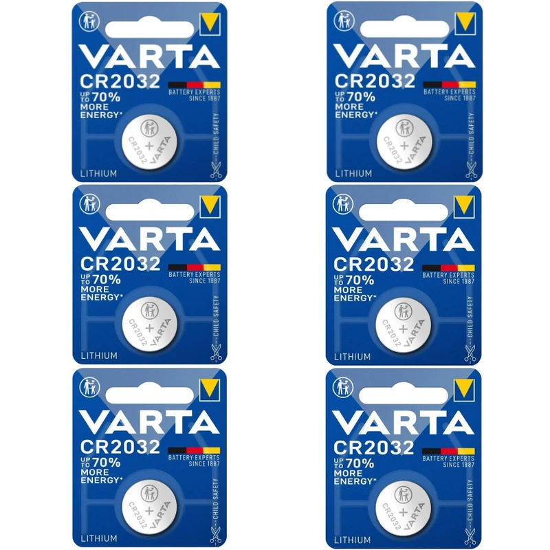 باتری سکه ای وارتا مدل CR 2032 مجموعه 6 عددی