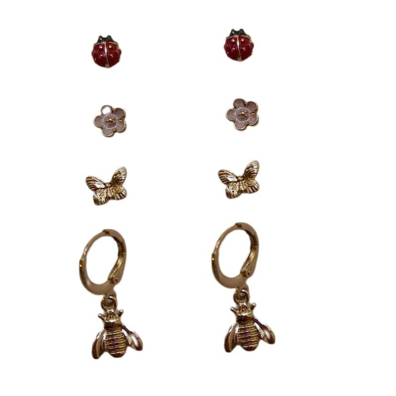 گوشواره زنانه آی ام مدل SMR 050 مجموعه 4 عددی گوشواره زنانه آی ام مدل SMR 050 مجموعه 4 عددی