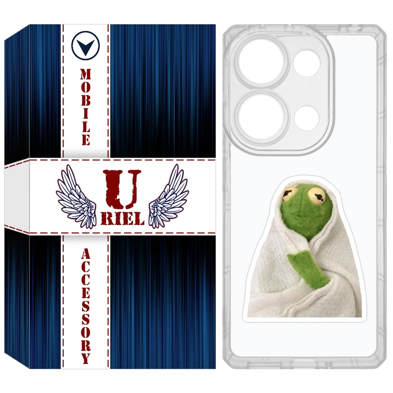 کاور یوریل مدل Clear کد 82 طرح قورباغه مناسب برای گوشی موبایل شیائومی Redmi Note 14S / Note 13 Pro 4G / Poco M6 Pro 4G