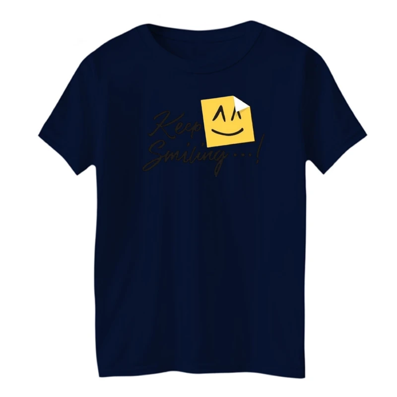 تی شرت آستین کوتاه یقه گرد بچگانه مدل لبخند بزن