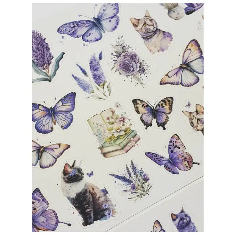برچسب مدل Cats and Butterflies طرح بولت ژورنال و اسکرپ بوک کد 53 بسته 2 عددی
