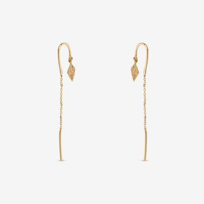 گوشواره بخیه‌ای طلا 18 عیار زنانه جواهری راز مدل 2412-41