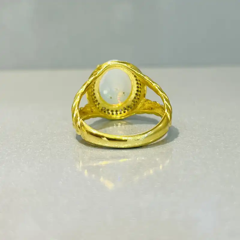 انگشتر نقره زنانه مدل اسپرت دستساز اوپال اتیوپی طبیعی کد 43-34