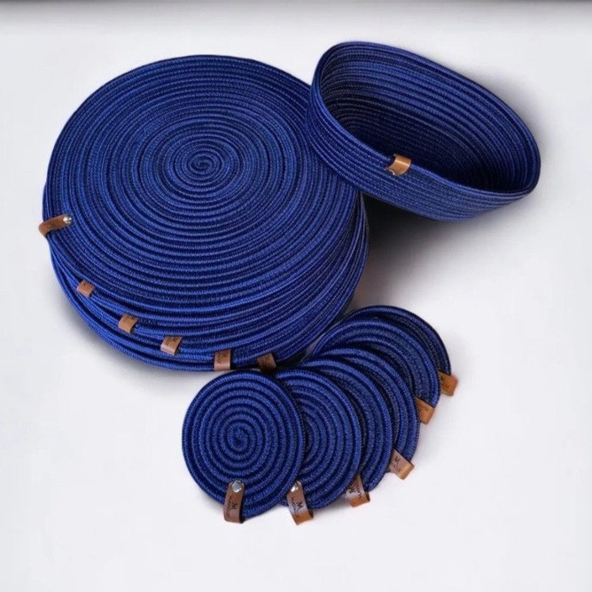 زیر بشقابی مدل p13 به همراه زیر لیوانی و سبد نان مجموعه 13 عددی