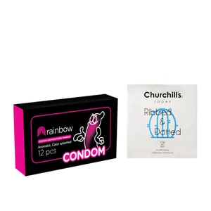 کاندوم چرچیلز مدل Ribbed and Dotted بسته 3 عددی به همراه کاندوم Condom مدل Rainbow بسته 12 عددی