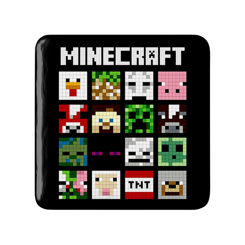 مگنت خندالو طرح بازی ماینکرافت (Minecraft) مدل مربعی کد 37006