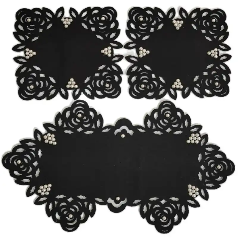 ست رومیزی سه تکه مدل مروارید