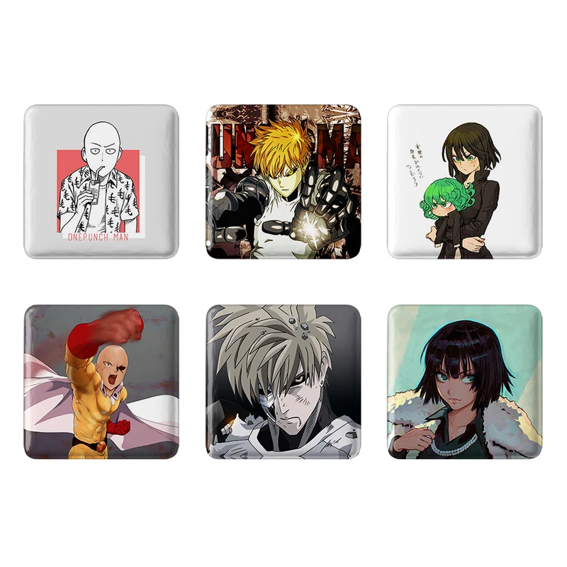 مگنت خندالو مدل انیمه مرد تک مشتی One Punch Man کد 449B مجموعه 6 عددی