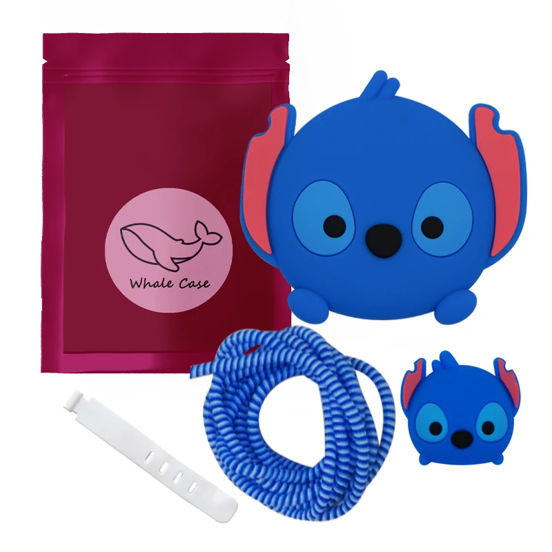 محافظ شارژر دیواری وال کیس مدل Stitch مناسب برای شارژر 20 وات 3 پین اپل مجموعه 4 عددی