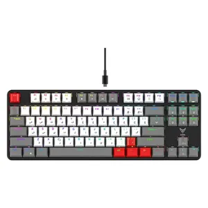 کیبورد گیمینگ هیسکا مدل HX-KEG440، سوییچ مکانیکال آبی، Tenkeyless، نورپردازی RGB