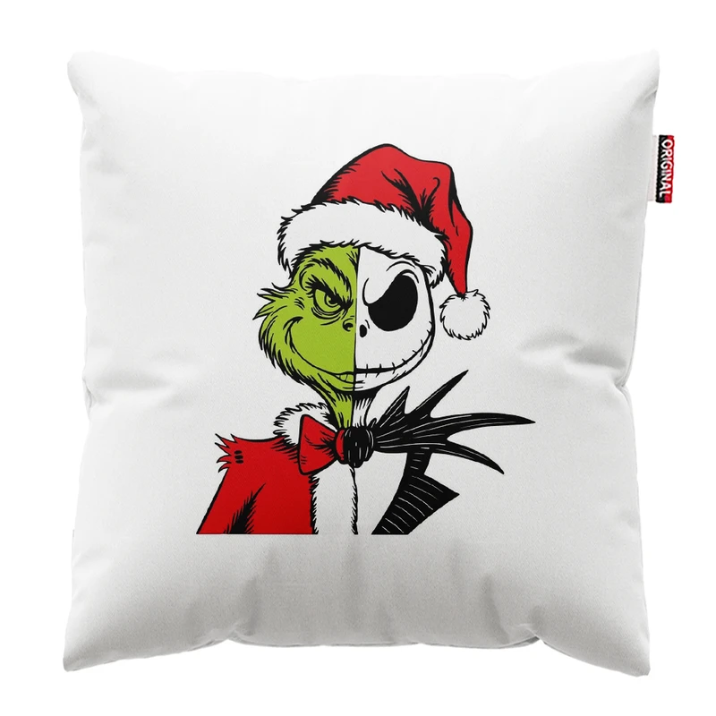 کوسن پاد آفرین مدل کریسمس طرح گرینچ کد PK302478 سایز 30*30 سانتی متر