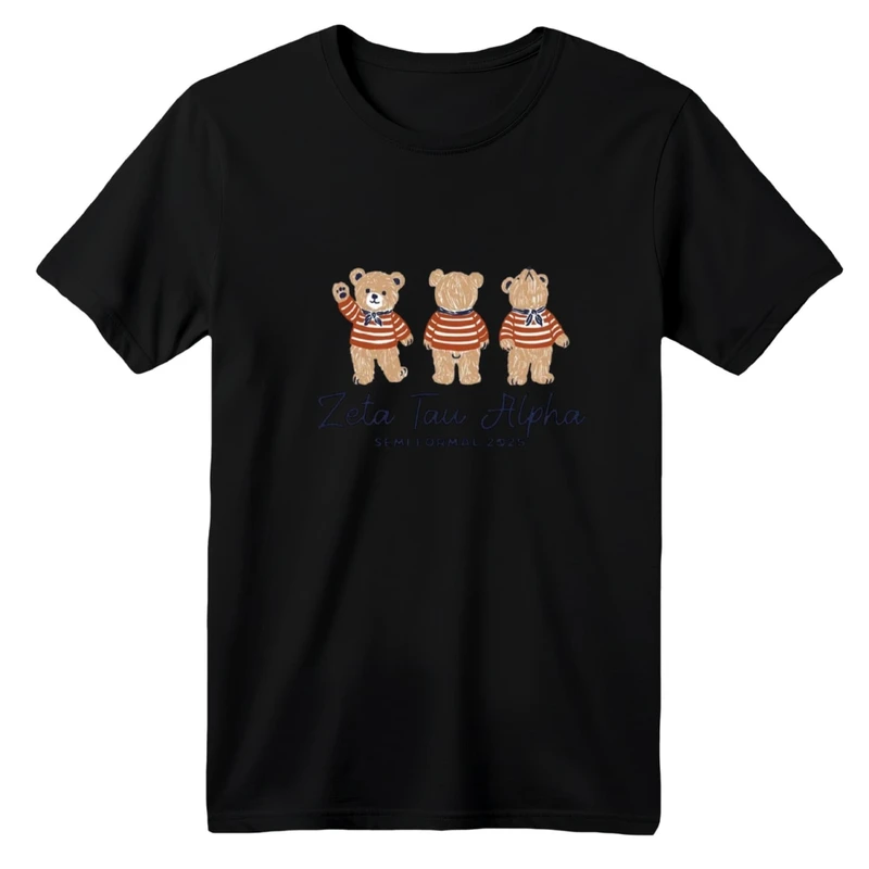 تی شرت آستین کوتاه یقه گرد  بچگانه مدل سه تدی