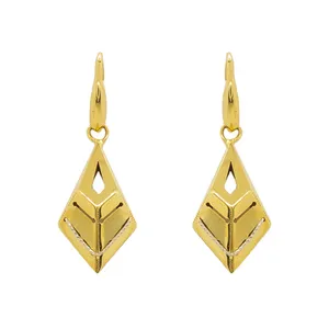 گوشواره طلا 18 عیار زنانه مدل لوزی کد F0006