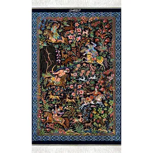 فرش دستباف نیم متری طرح شکارگاه کد 1254 