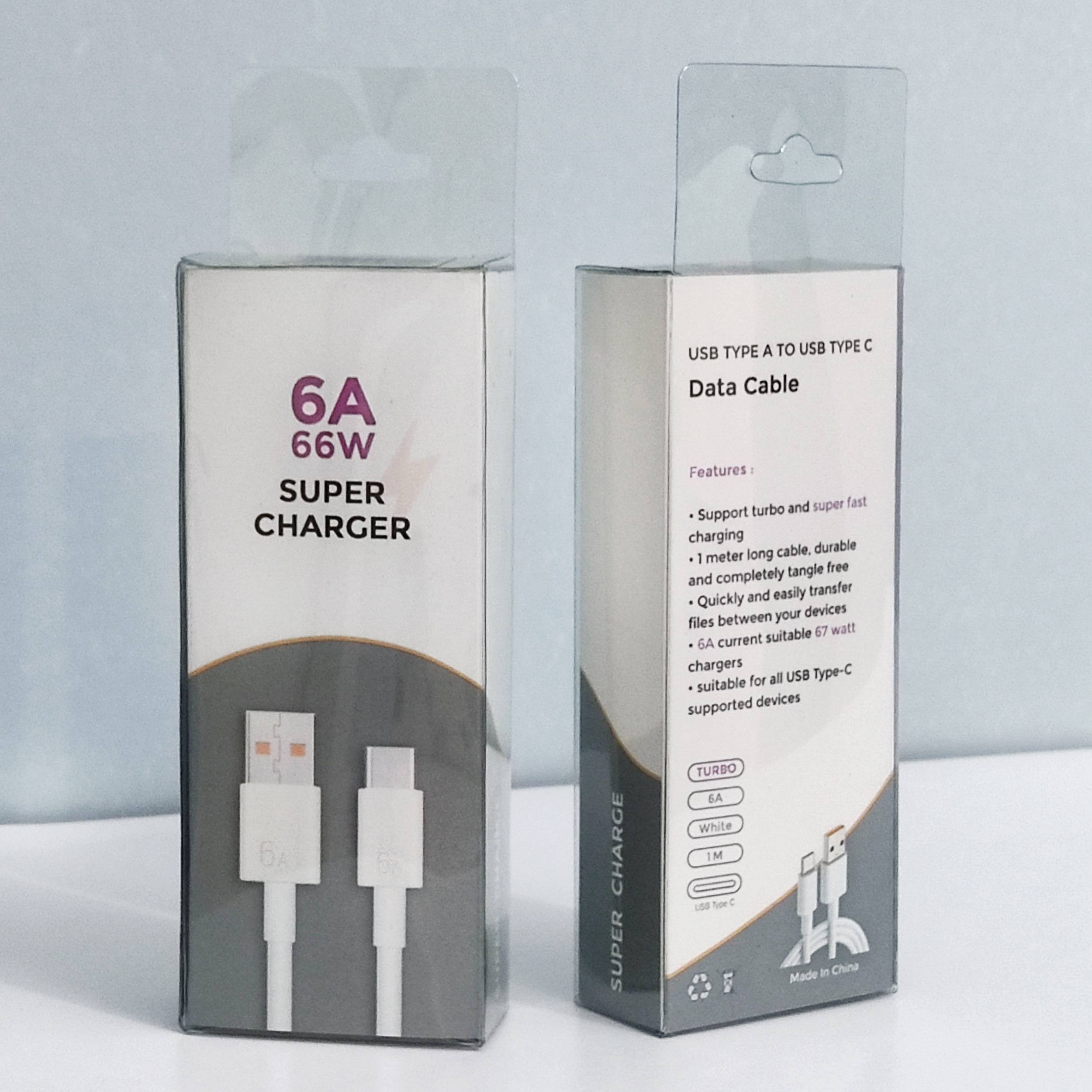 کابل تبدیل USB به USB-C مدل 6A Super Charge طول 1 متر