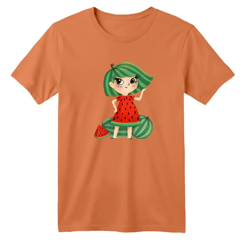 تی شرت آستین کوتاه بچگانه مدل دخترک یلدایی کد 15