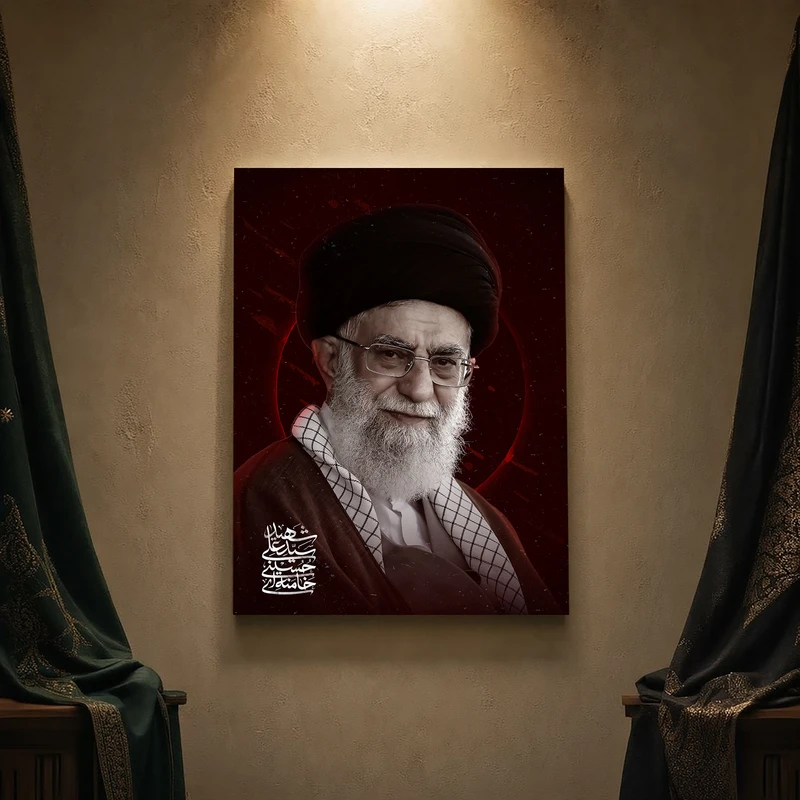 تابلو شاسی مدل مذهبی طرح رهبر شهید امام خامنه‌ای کد 32SM