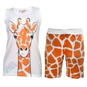 ست تاپ و شلوارک دخترانه مدل زرافه 23