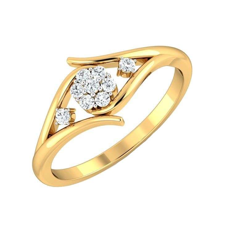  انگشتر طلا 18 عیار زنانه قیراط طرح فلاور کد GH6182