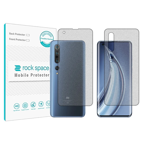 محافظ صفحه نمایش مات راک اسپیس مدل HyMTT مناسب برای گوشی موبایل شیائومی Mi 10 Pro 5G به همراه محافظ پشت گوشی 