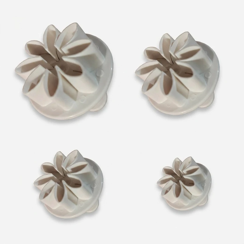 کاتر شیرینی پزی طرح گل مینا مجموعه 4 عددی 
