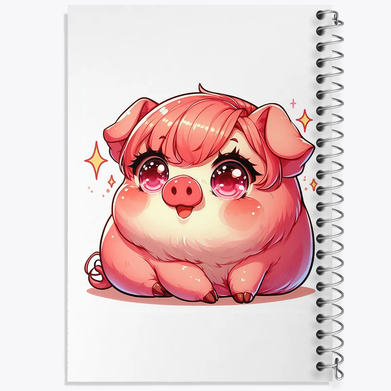 دفتر شطرنجی 50 برگ خندالو مدل خوک کیوت کد N1129