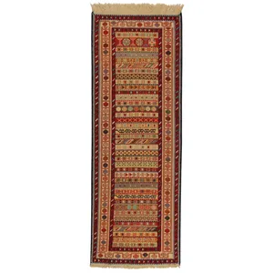 گلیم دستبافت کناره طول دو متر مدل ورنی کد 990911