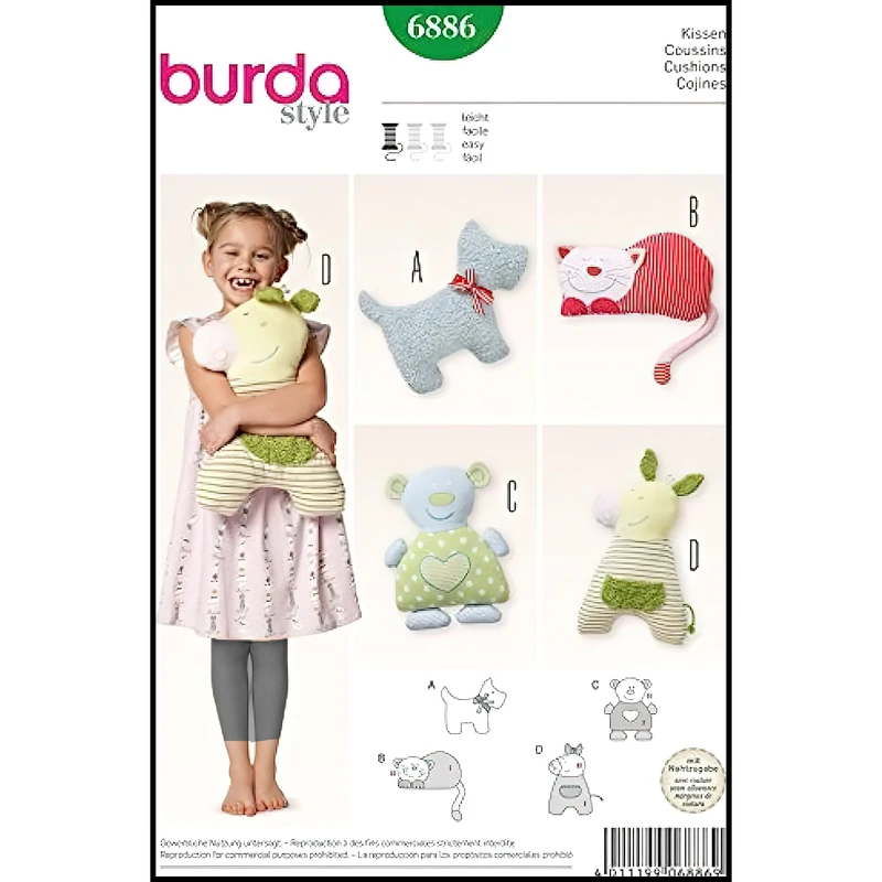 الگو خیاطی کوسن عروسکی کودک بوردا استایل کد 6886 