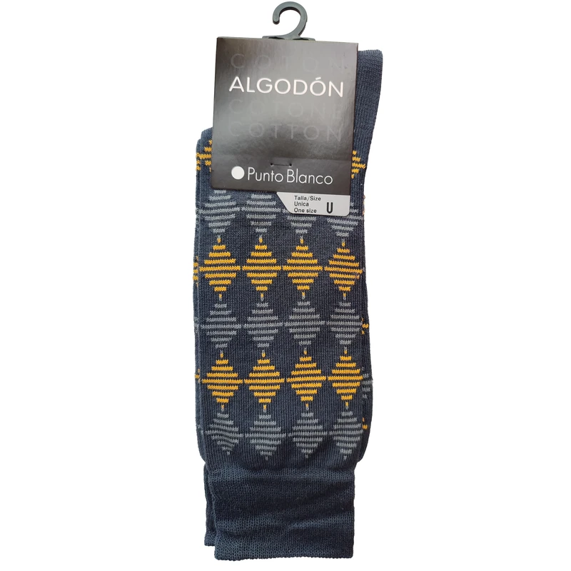 جوراب مردانه پونتو بلانکو مدل کتان آلگادون طرح دار  599-10-74733