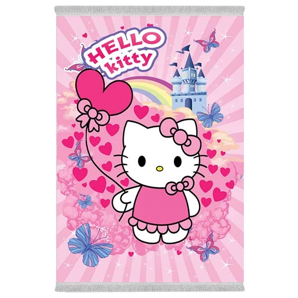 فرش پارچه‌ای دفه مدل فرشینه هازان مخمل طرح فانتزی کد 3465