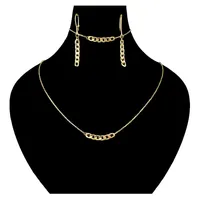 نیم ست طلا 18 عیار زنانه با طرح کارتیه 1 تیکه دوست خوب مدل DK1028