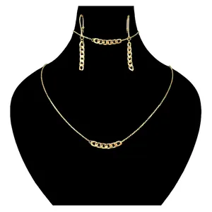 نیم ست طلا 18 عیار زنانه با طرح کارتیه 1 تیکه دوست خوب مدل DK1028