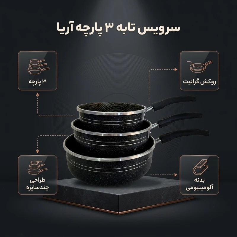 عکس شماره 2 : سرویس تابه 3 پارچه مدل آریا
