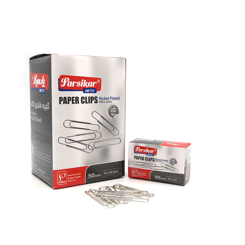 گیره کاغذ پارسیکار مدل JM751-50MM بسته 100 عددی