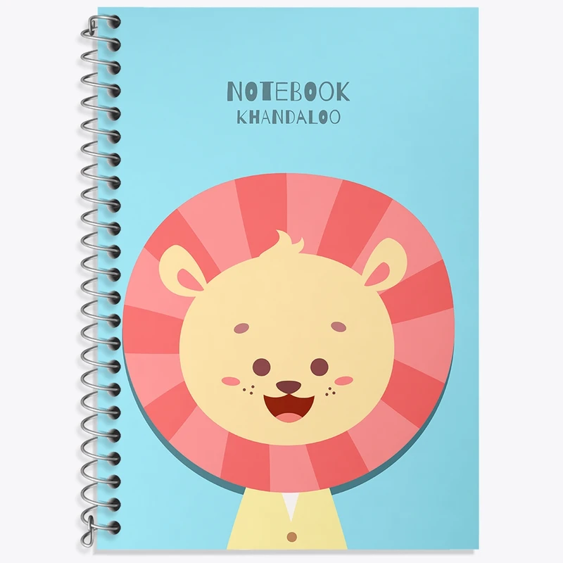 دفتر زبان 50 برگ خندالو مدل سه خط طرح شیر کیوت کد N1108