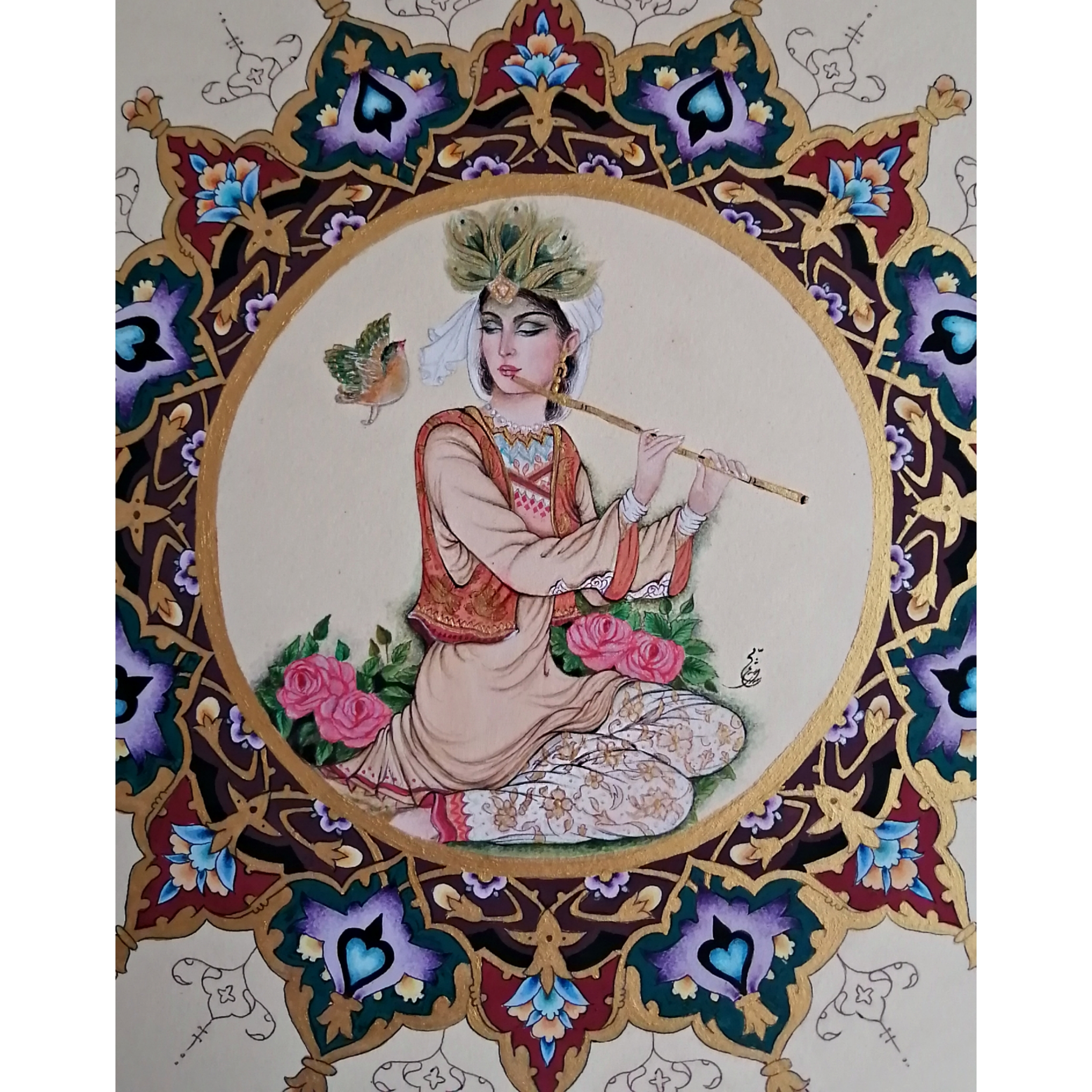 تابلو نقاشی گواش طرح مینیاتور