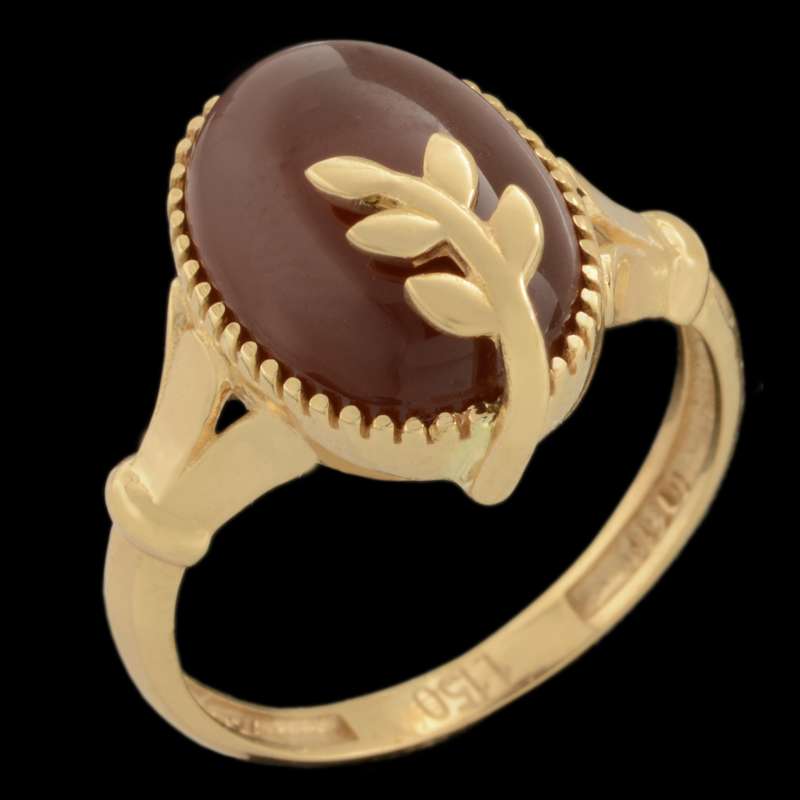 انگشتر طلا 18 عیار زنانه طلای مستجابی مدل عقیق کد 6706