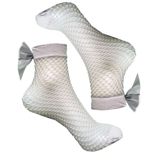 جوراب ساق کوتاه زنانه دکتر جوراب مدل فیشنت پاپیون رنگ طوسی