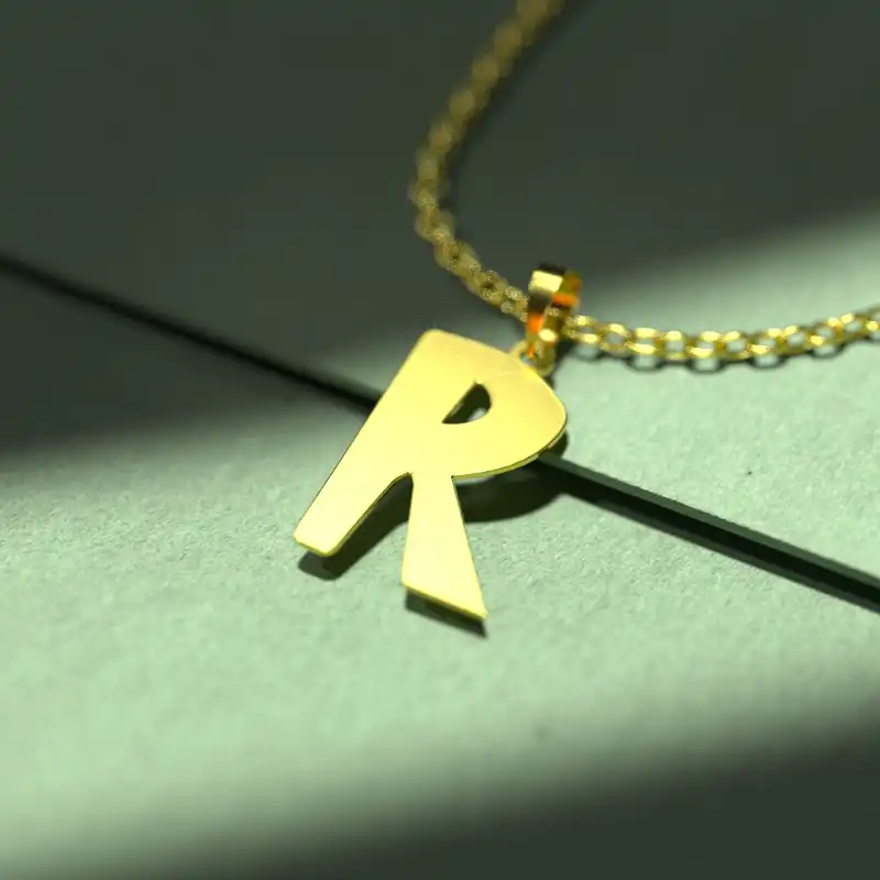 گردنبند طلا 18 عیار زنانه مدوپد مدل حرف R کد H3-1-1038