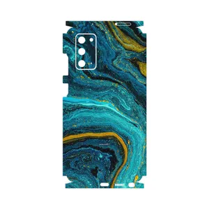 MAHOOT Turquoise marblewith golden streaks-FullSkin Cover Sticker for Samsung Galaxy Note 20