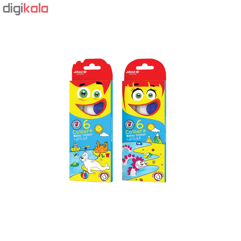 مداد رنگی 12 رنگ آریا مدل 567 به همراه آبرنگ 6 رنگ آریا مدل 76