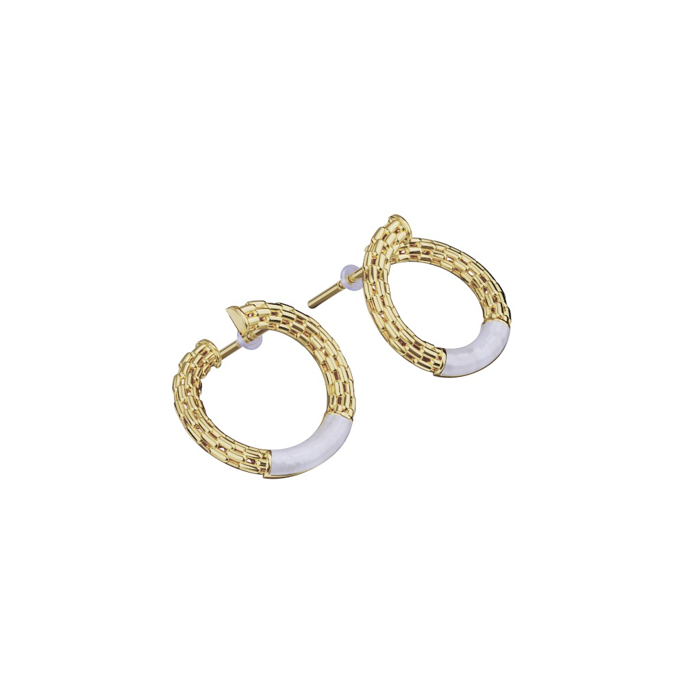 گوشواره میخی طلا 18 عیار زنانه گلدم مدل E211024