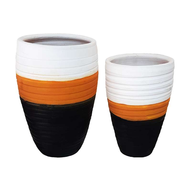 گلدان سفالی کد HT-0225 مجموعه 2 عددی