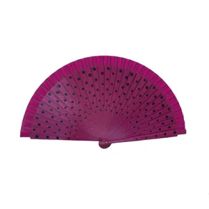 بادبزن مدل دستی چوبی طرح خال خالی