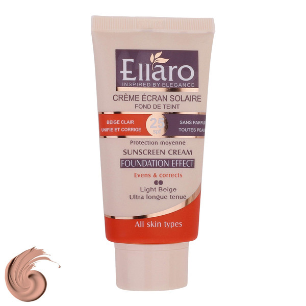 کرم ضد آفتاب رنگی الارو SPF25 سری Fundation Effect مناسب انواع پوست تحت لیسانس حجم 40 میلیلیتر