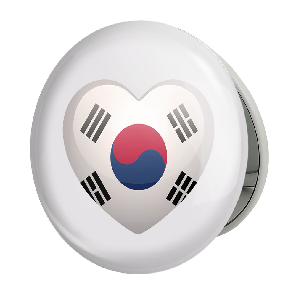 آینه جیبی خندالو طرح پرچم کره جنوبی مدل تاشو کد 20549 