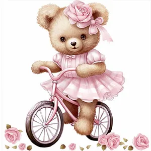 استیکر دیواری کودک راتیانا مدل teddy on bike