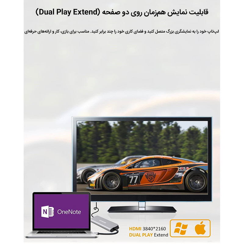 هاب داک استیشن 6 پورت ماکار مدل MK-DOCK-4K HDMI